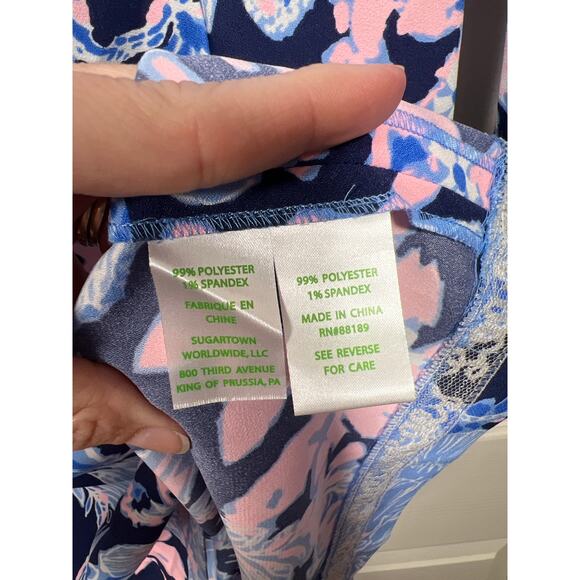 Lilly Pulitzer Dress Kayla Bell Sleeve Mini Bright Navy Womens 2 / XS Resortwear - Picture 6 of 8